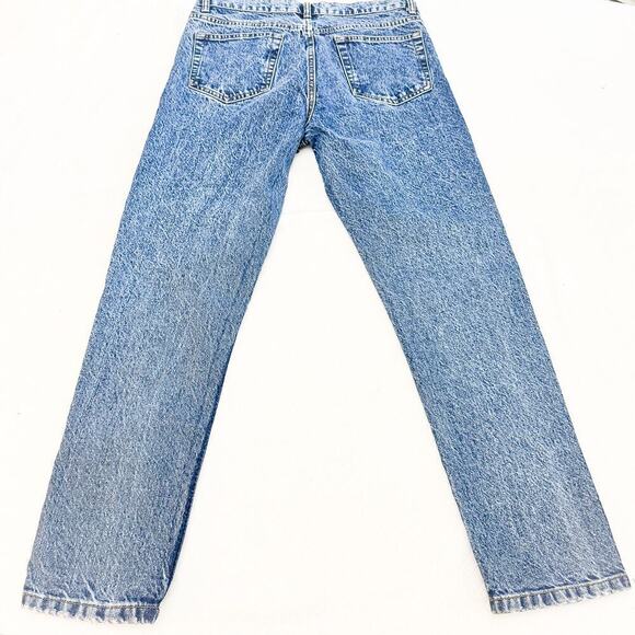 Zara Acid Wash Button Fly Straight Leg Denim Jeans Size 31 - Picture 3 of 8